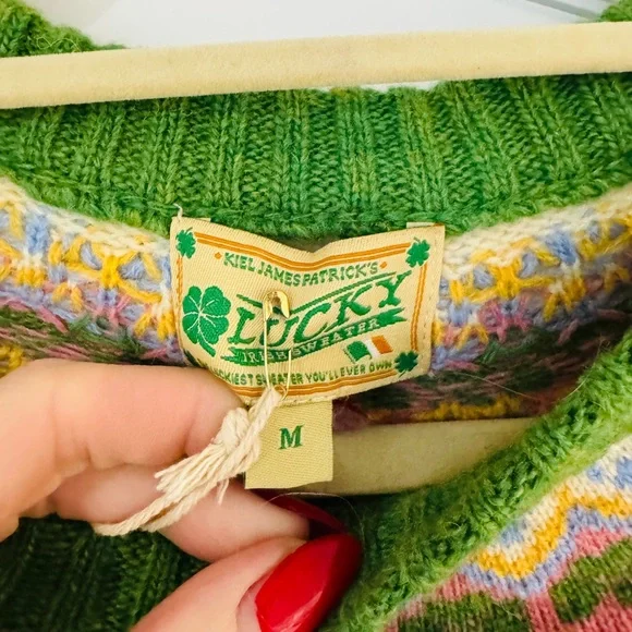 NWT Kiel James Patrick Fair Isle Irish Sweater Size M - Picture 4 of 6